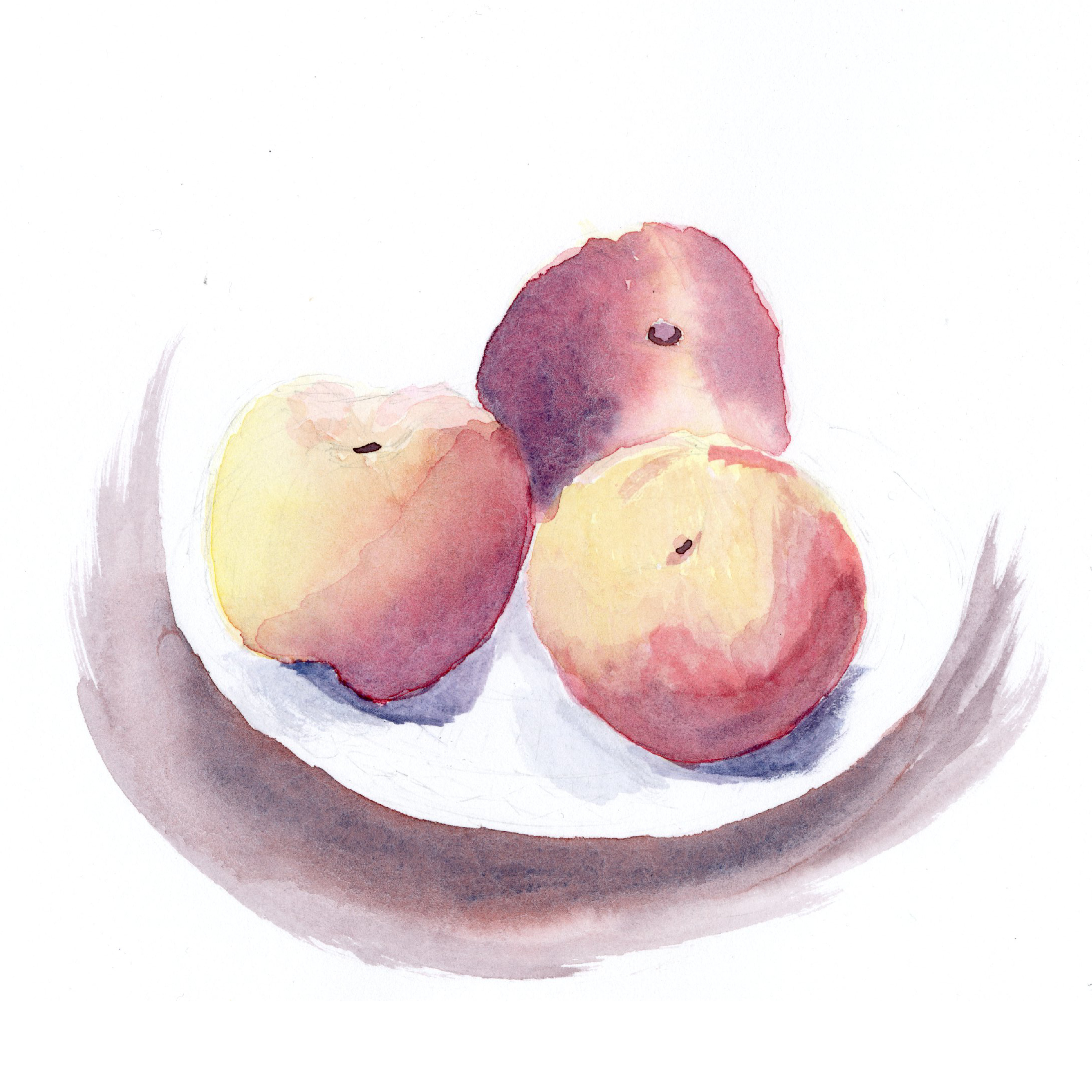 watercolour peaches